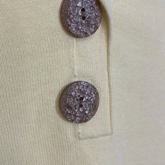 J.Jill Women’s Yellow Long Sleeve Sweater Top Sz XL 2 Button V Neck Comfy - Picture 5 of 11